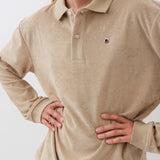 Terrycloth Polo Shirt — Biscuit