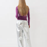 Lak Pants — Silver Metallic