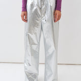 Lak Pants — Silver Metallic