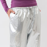 Lak Pants — Silver Metallic