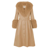 Foxy Shearling Coat — Beige