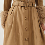 Foxy Shearling Coat — Beige