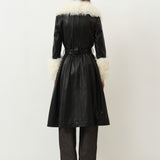 Foxy Shearling Coat — Black / Cloud