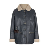 Ada Jacket — Navy / Beige