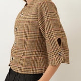 Christie Top — Cafe Latte Plaid