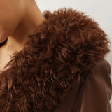 Foxy Shearling Coat — Walnut