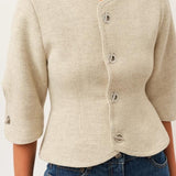 Christie Top — Cream Herringbone