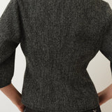 Christie Top — Grey Herringbone