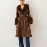 Foxy Shearling Coat — Walnut