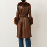 Foxy Shearling Coat — Walnut