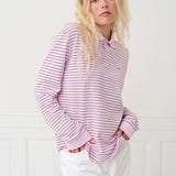 Serena Polo Shirt — Berry Stripe