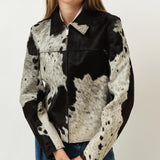 Shay Jacket — Brown / White Cow