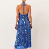 Polly Dress — Deep Blue Sequin