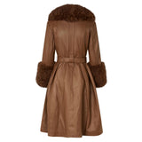 Foxy Shearling Coat — Walnut