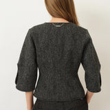 Christie Top — Grey Herringbone