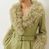 Foxy Shearling Coat — Sage